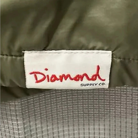 Diamond Supply Co. EUC Skater Life Cross Logo Jacket Green lined windbreaker SM - Picture 7 of 12